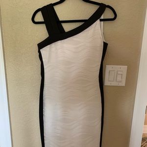 White with Black Trim Dress by En Focus Studio